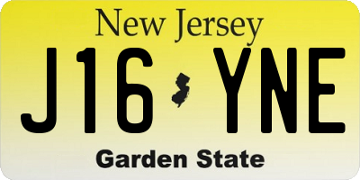 NJ license plate J16YNE