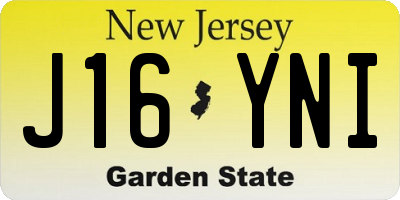 NJ license plate J16YNI