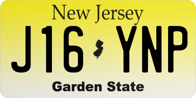 NJ license plate J16YNP