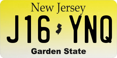 NJ license plate J16YNQ