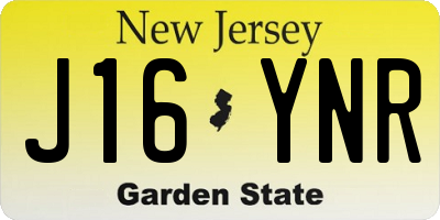 NJ license plate J16YNR
