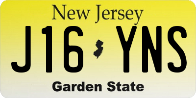 NJ license plate J16YNS