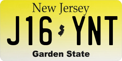 NJ license plate J16YNT