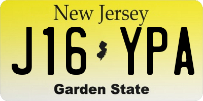 NJ license plate J16YPA