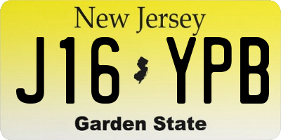 NJ license plate J16YPB