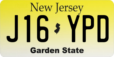 NJ license plate J16YPD