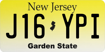 NJ license plate J16YPI