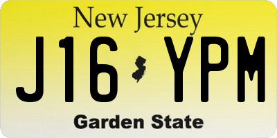 NJ license plate J16YPM