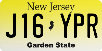 NJ license plate J16YPR