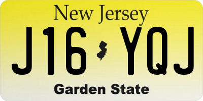 NJ license plate J16YQJ
