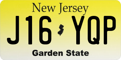 NJ license plate J16YQP