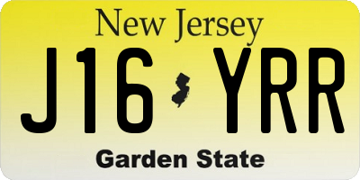 NJ license plate J16YRR