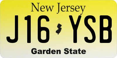 NJ license plate J16YSB