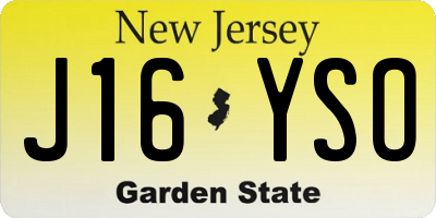 NJ license plate J16YSO