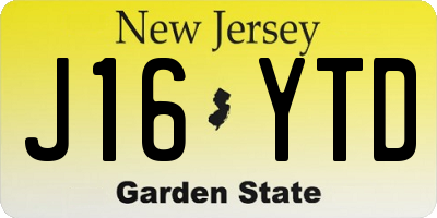 NJ license plate J16YTD