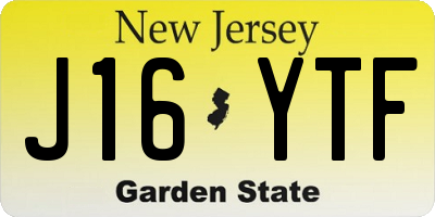 NJ license plate J16YTF