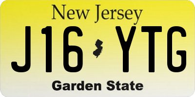 NJ license plate J16YTG