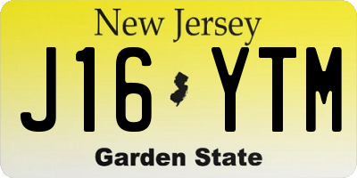 NJ license plate J16YTM
