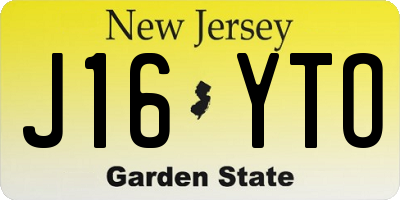 NJ license plate J16YTO