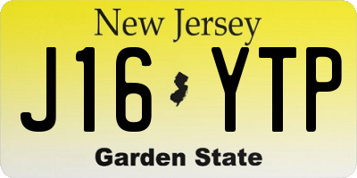 NJ license plate J16YTP
