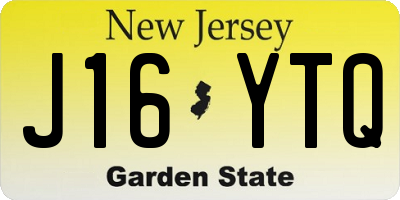 NJ license plate J16YTQ