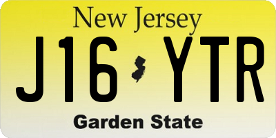 NJ license plate J16YTR
