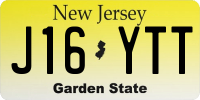 NJ license plate J16YTT