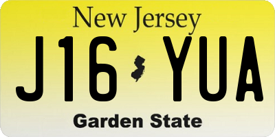 NJ license plate J16YUA