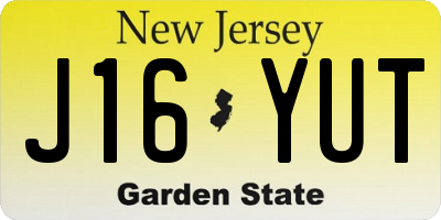 NJ license plate J16YUT