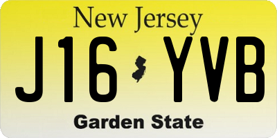 NJ license plate J16YVB