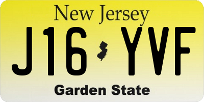 NJ license plate J16YVF