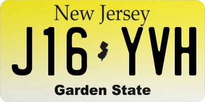 NJ license plate J16YVH