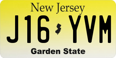 NJ license plate J16YVM