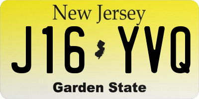 NJ license plate J16YVQ