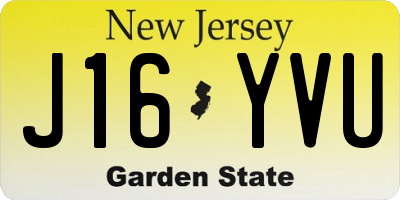NJ license plate J16YVU