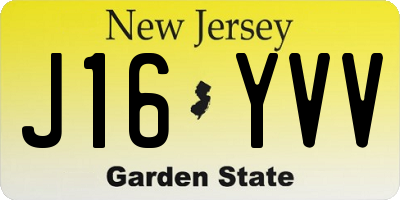 NJ license plate J16YVV