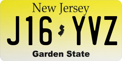 NJ license plate J16YVZ