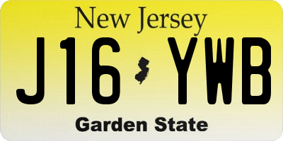 NJ license plate J16YWB