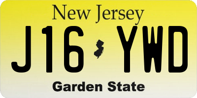 NJ license plate J16YWD