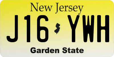 NJ license plate J16YWH
