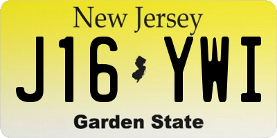 NJ license plate J16YWI
