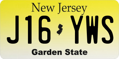 NJ license plate J16YWS