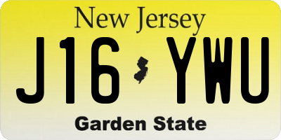 NJ license plate J16YWU