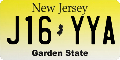 NJ license plate J16YYA