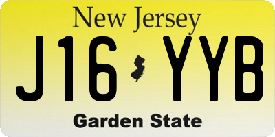 NJ license plate J16YYB