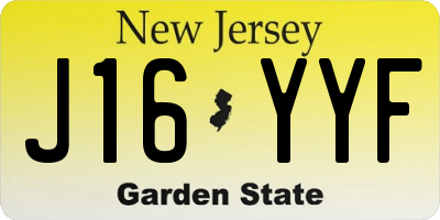 NJ license plate J16YYF