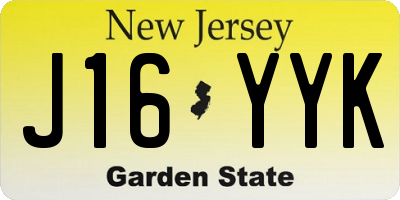 NJ license plate J16YYK
