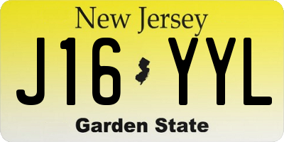 NJ license plate J16YYL