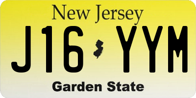 NJ license plate J16YYM