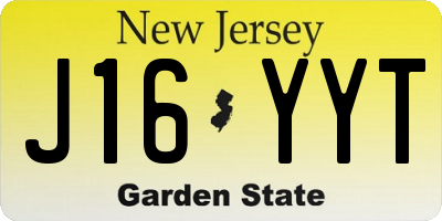 NJ license plate J16YYT